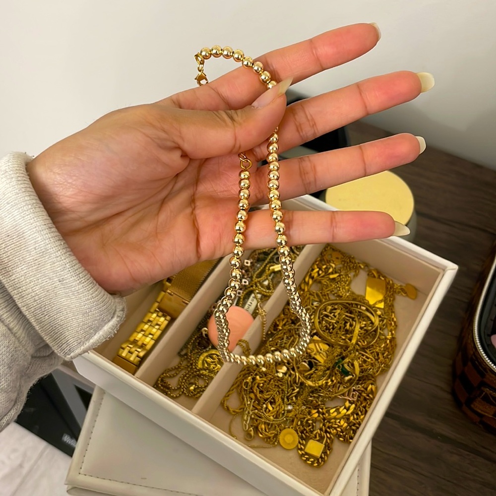 Brand New Gold Beaded Necklace